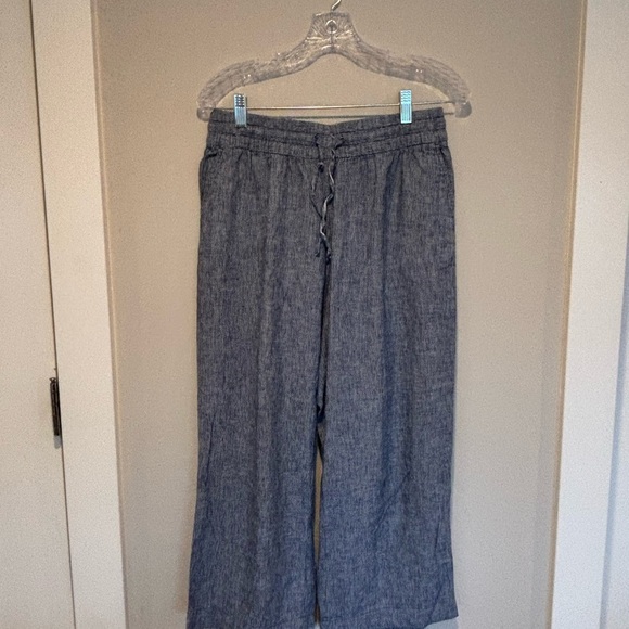 H&M Blue and White Cropped Wide Leg Pants - 6 - Picture 2 of 5